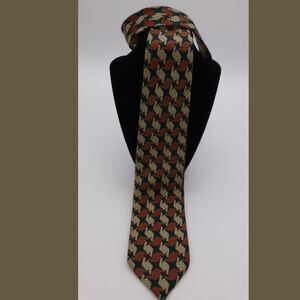 Ermenegildo Zegna 100% Silk Geometric Tie, Made in Italy